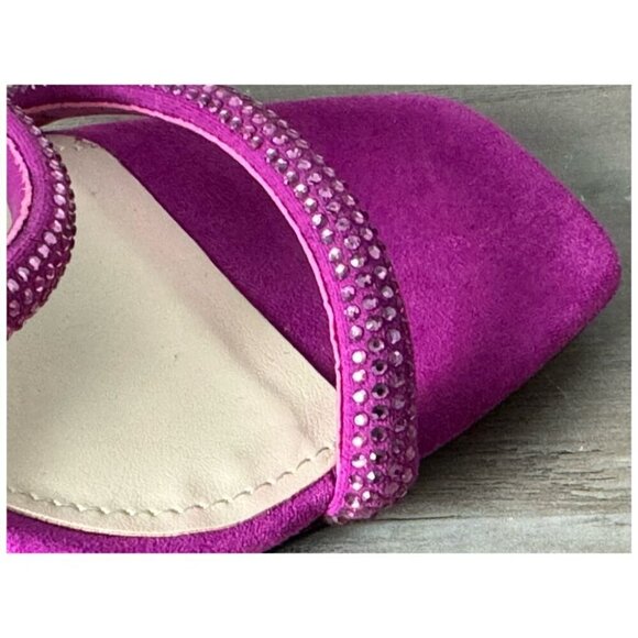 Nine West Zarleen 2 Slip On Heel in Dark Pink Fabric Rhinestones Women's Size 7M - Picture 5 of 13